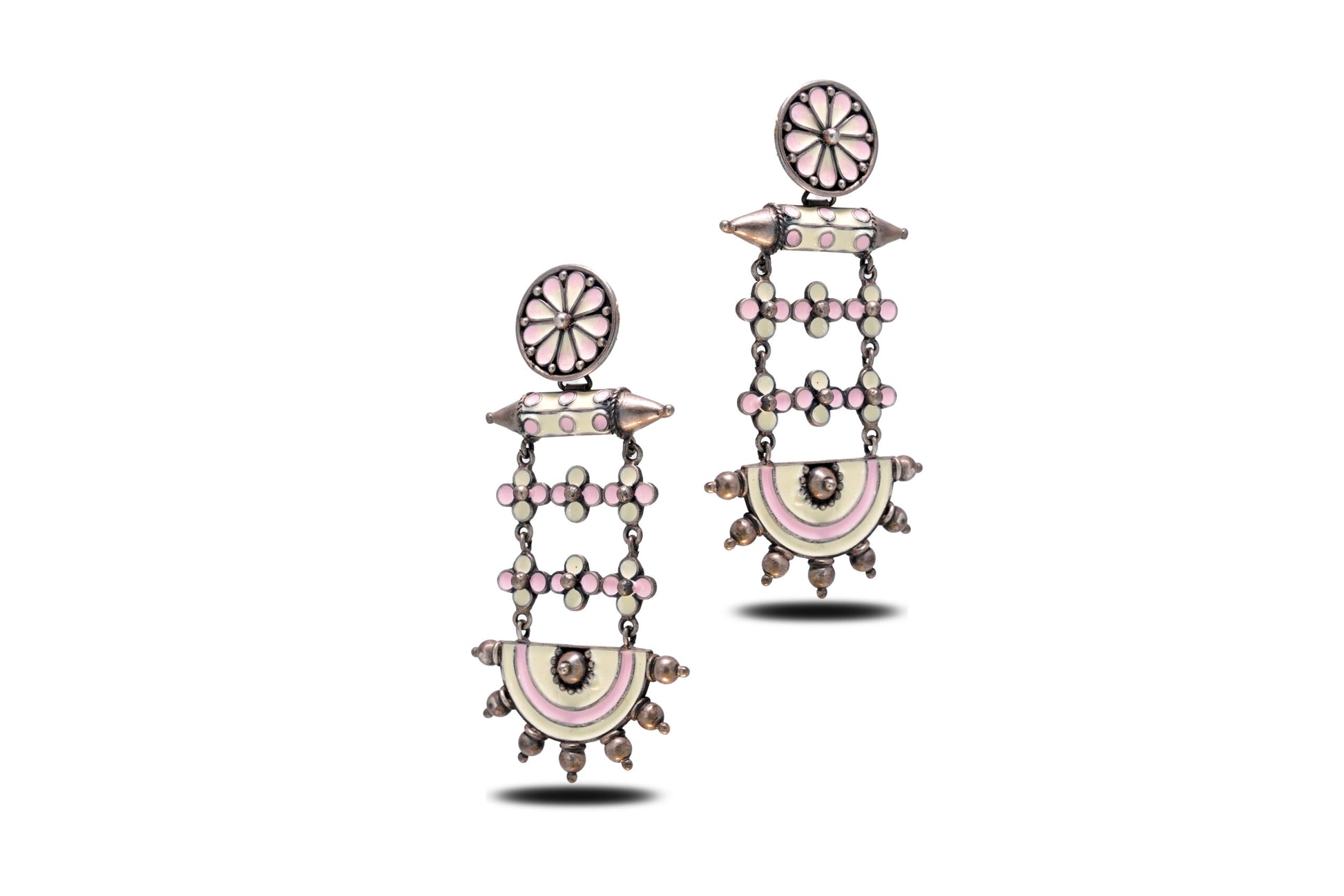 925 Silver  Half-Moon Dangling Earrings image 1