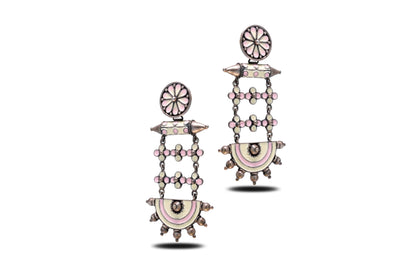 925 Silver  Half-Moon Dangling Earrings image 1