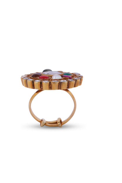 Silver Paro Navratna Ring image 2