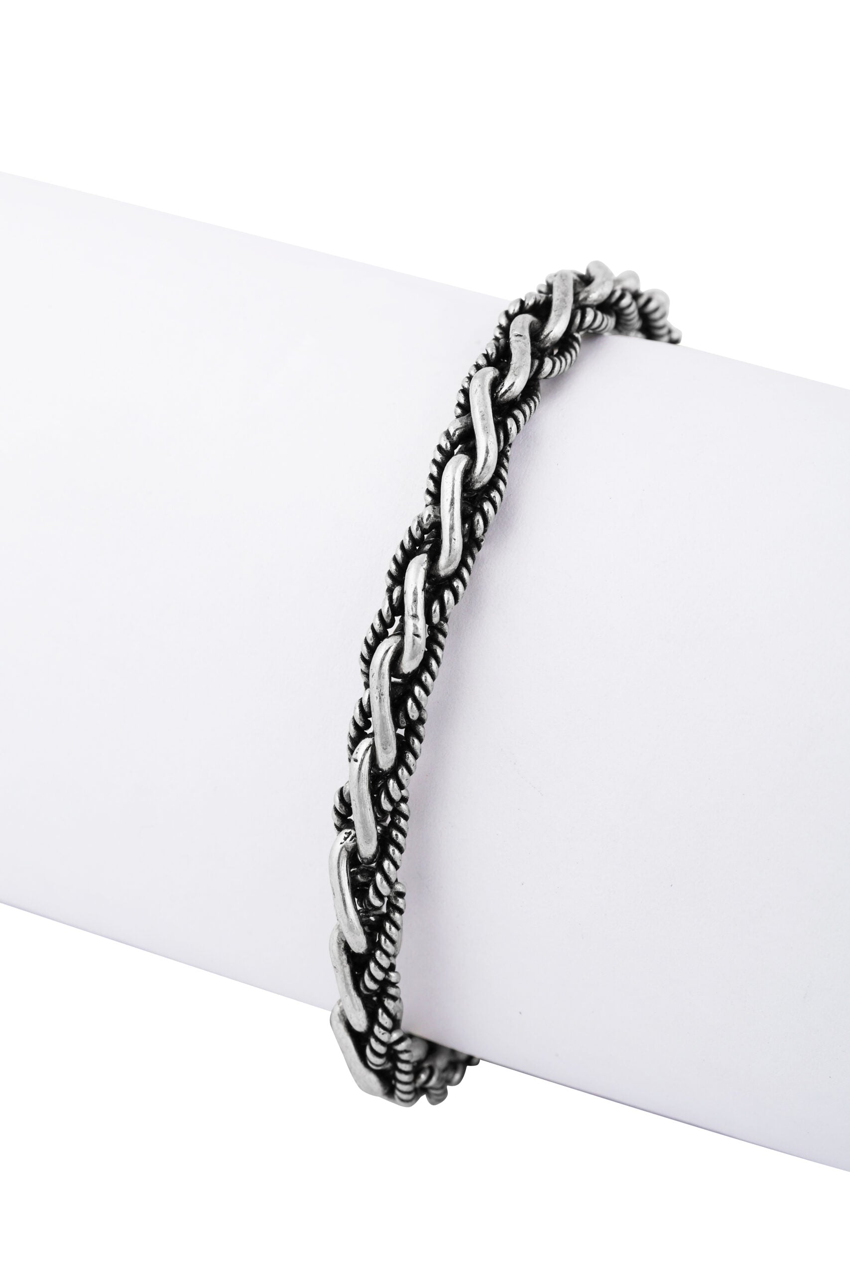 Round Silver Weave Bracelet image 0