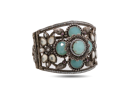 92.5 Silver Classic Mint Jewel Bracelet image 1
