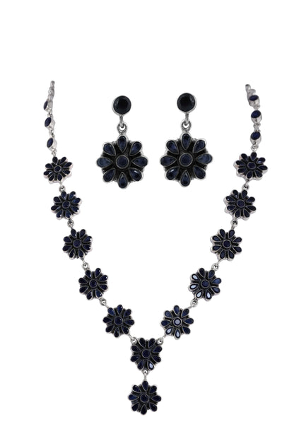 Flowering Feature Black Necklace Set image 0