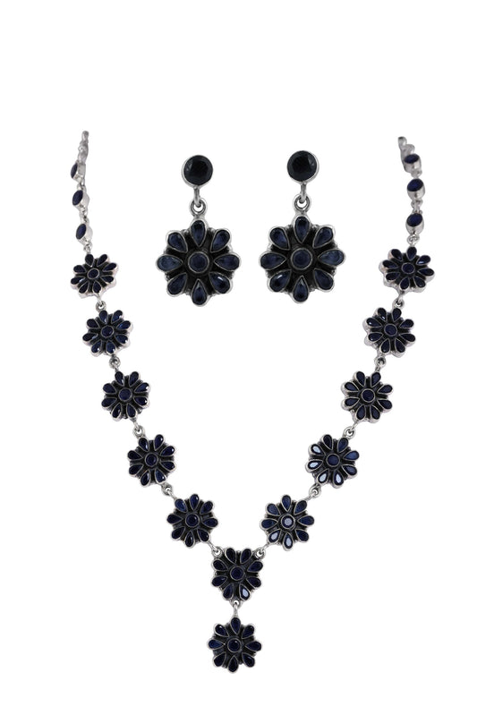 Flowering Feature Black Necklace Set image 0