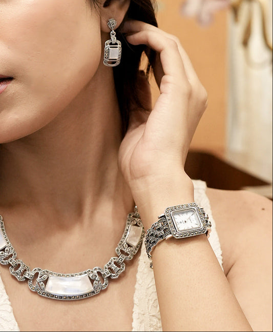 Silver Elegant Designer Chain Watch for Women