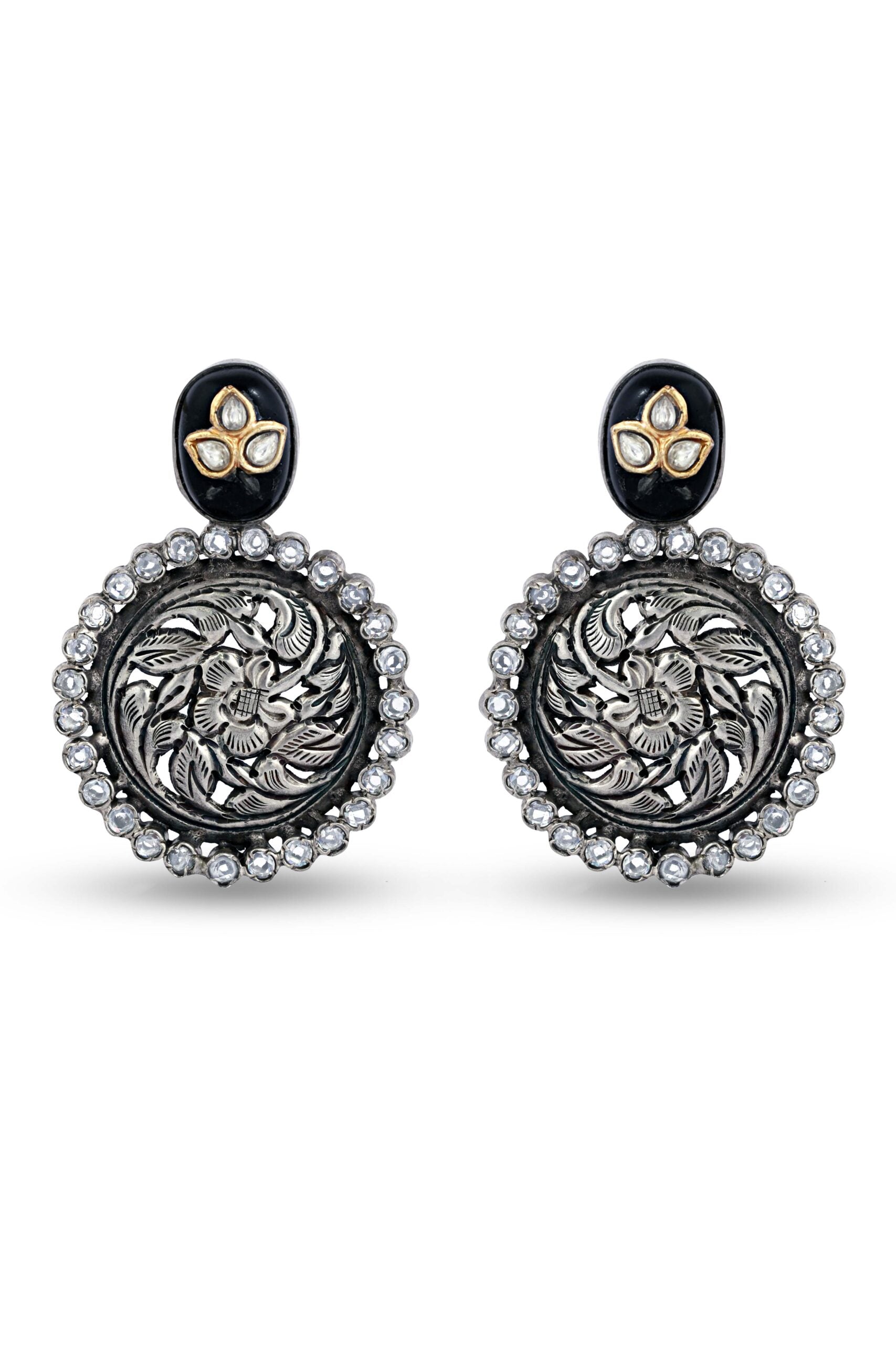 Floral Design Silver Earring image 0