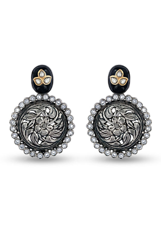 Floral Design Silver Earring image 0