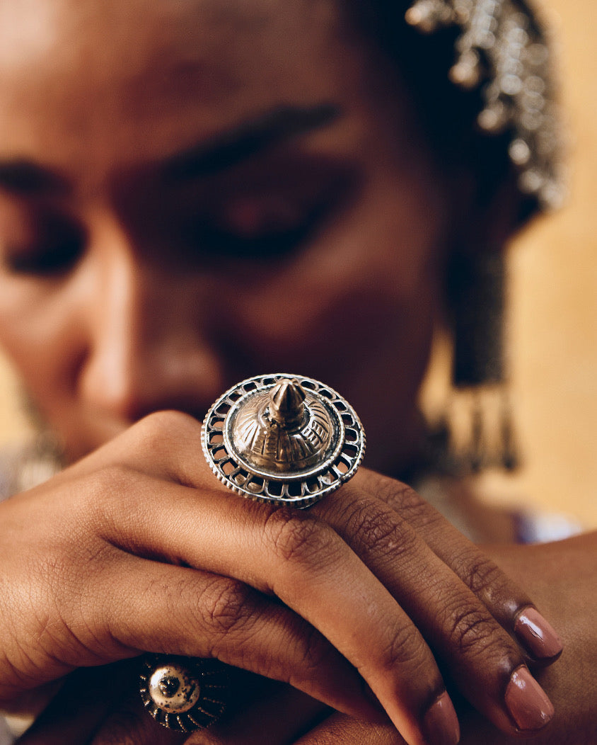 92.5 Oxidised Silver Dome Ring