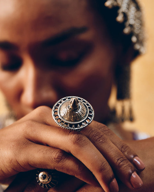 92.5 Oxidised Silver Dome Ring