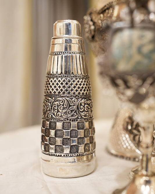 925 silver Designer Check Pattern Water Bottle