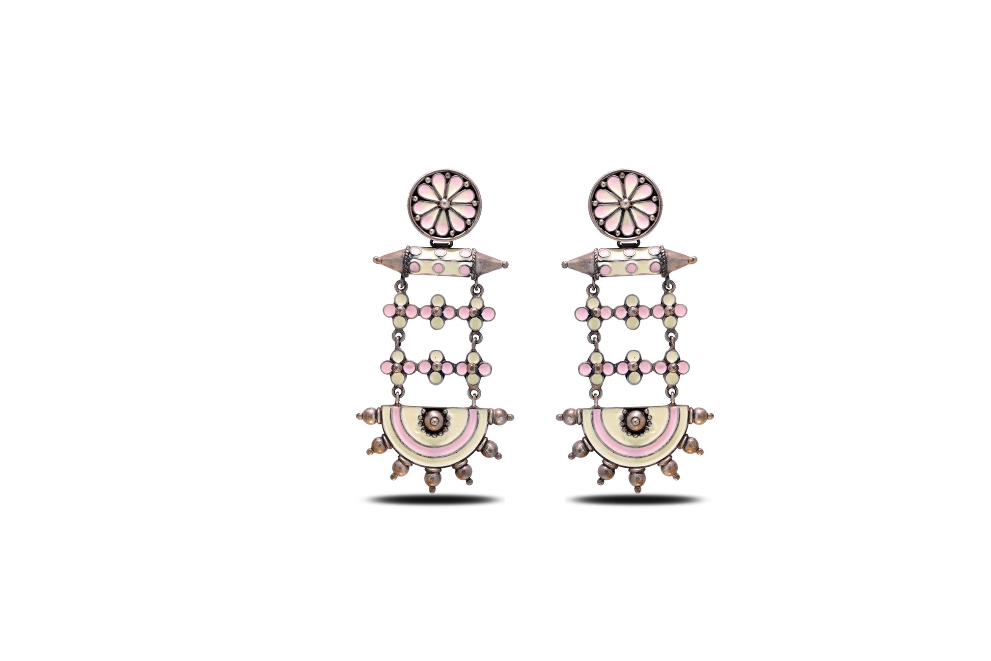 925 Silver  Half-Moon Dangling Earrings image 0