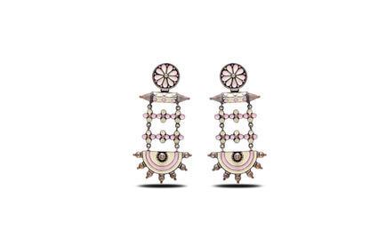 925 Silver  Half-Moon Dangling Earrings image 0