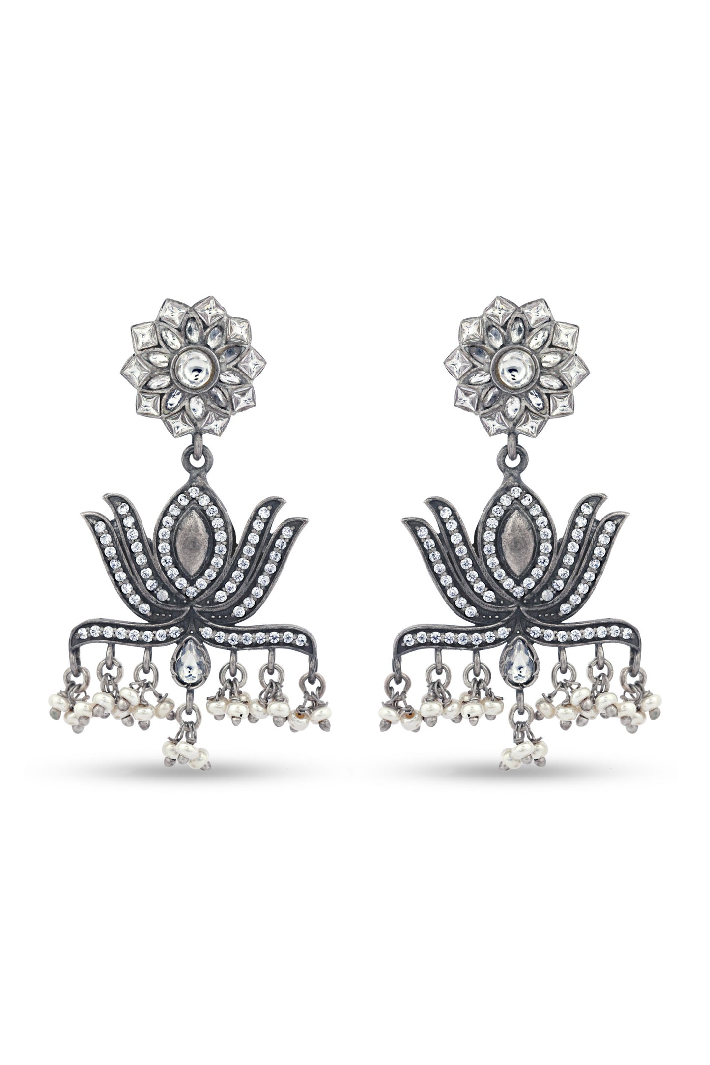 Stunning Floral Design Chandbali Earrings image 0