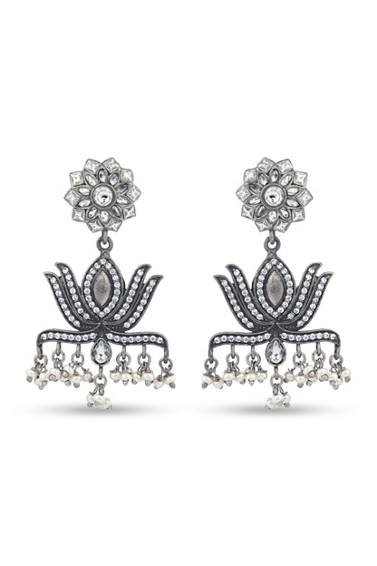 Stunning Floral Design Chandbali Earrings image 0