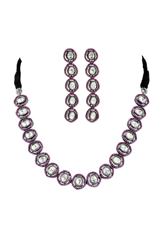 Magenta Pink Polki 3 Piece Set image 0