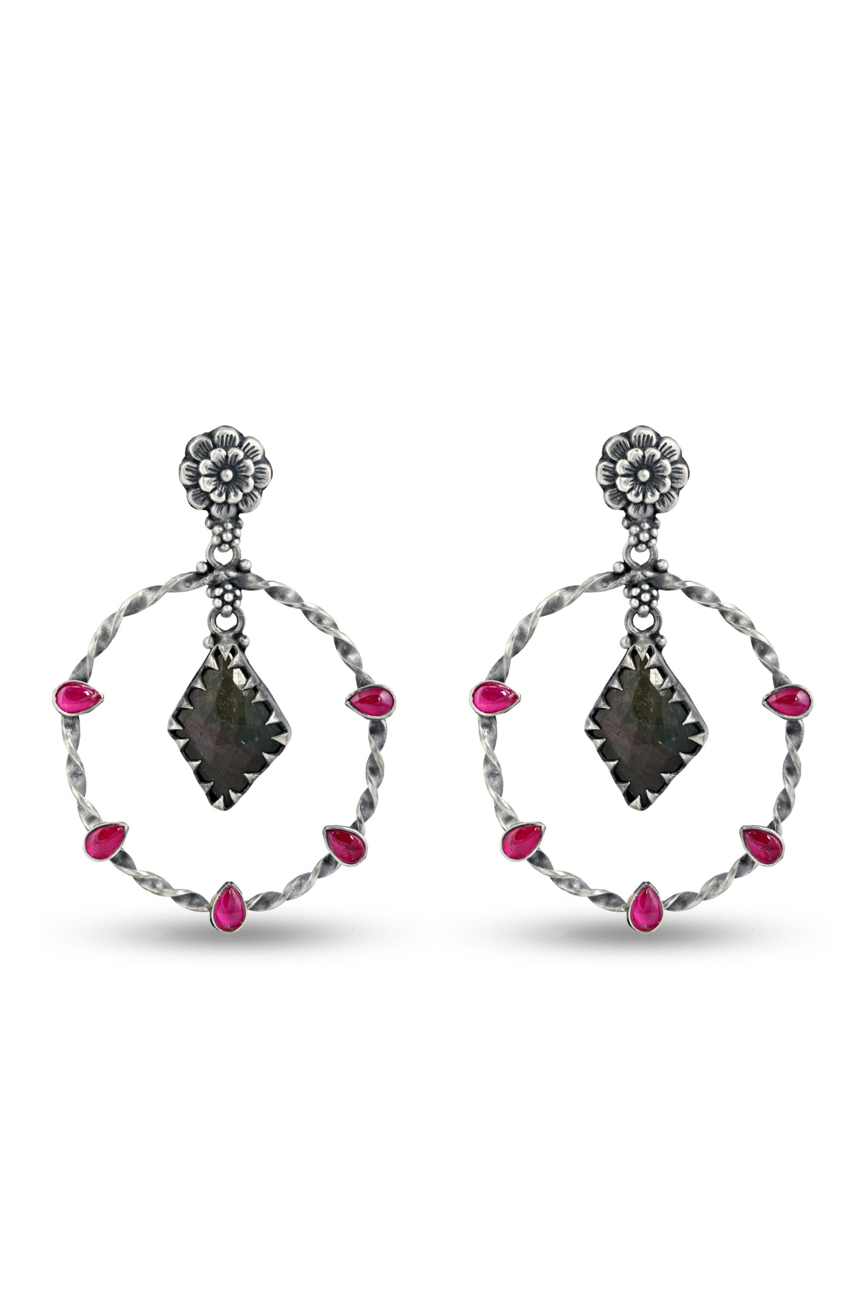 Pink Stone Sterling Silver Set image 2