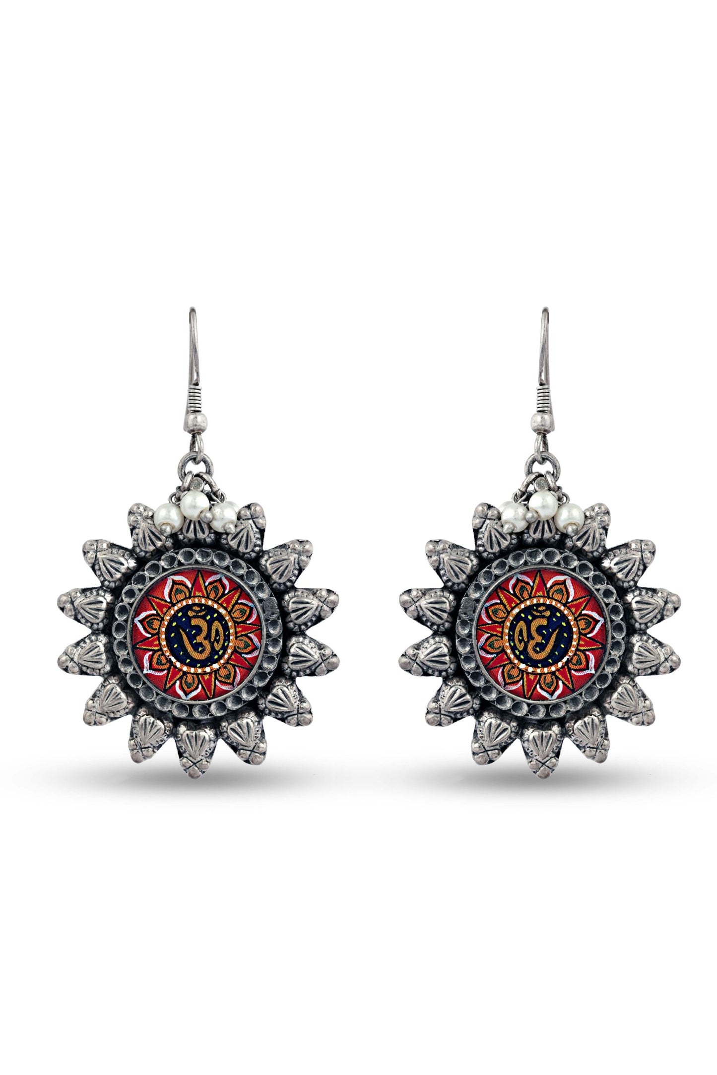 Om Traditional Flower Earring image 0
