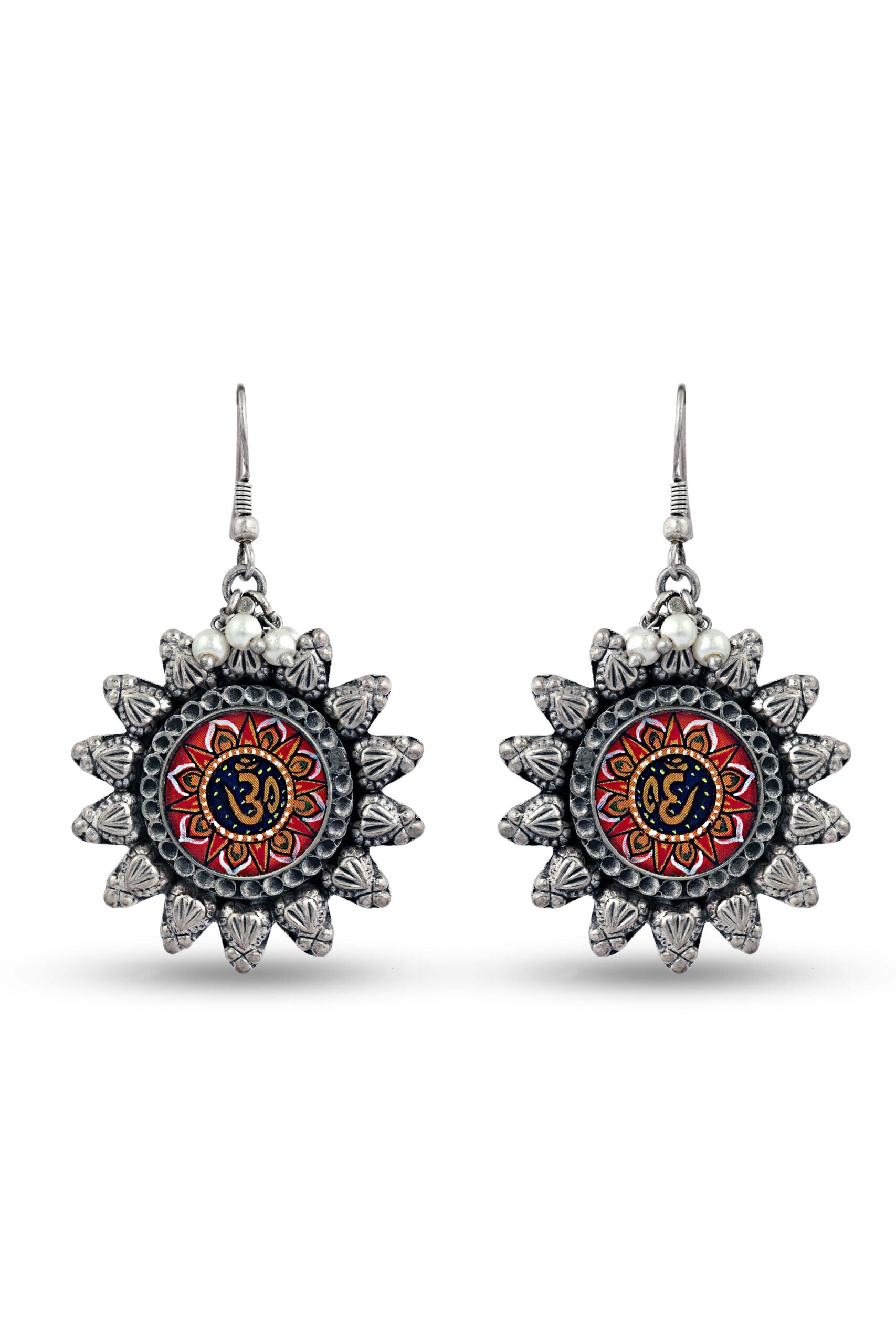 Om Traditional Flower Earring image 0