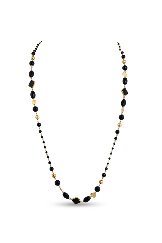 Black Stone Silver Chain image 0