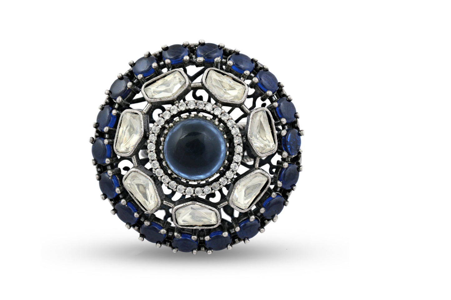Glitzy Statement Ring With Polki image 1