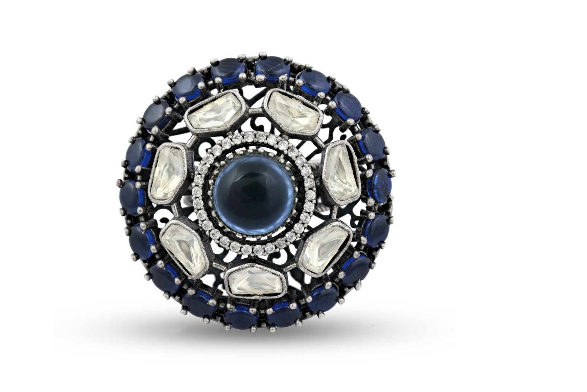 Glitzy Statement Ring With Polki image 1