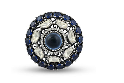 Glitzy Statement Ring With Polki image 1