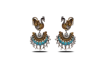 925 Silver Elegant peacock Earring image 0
