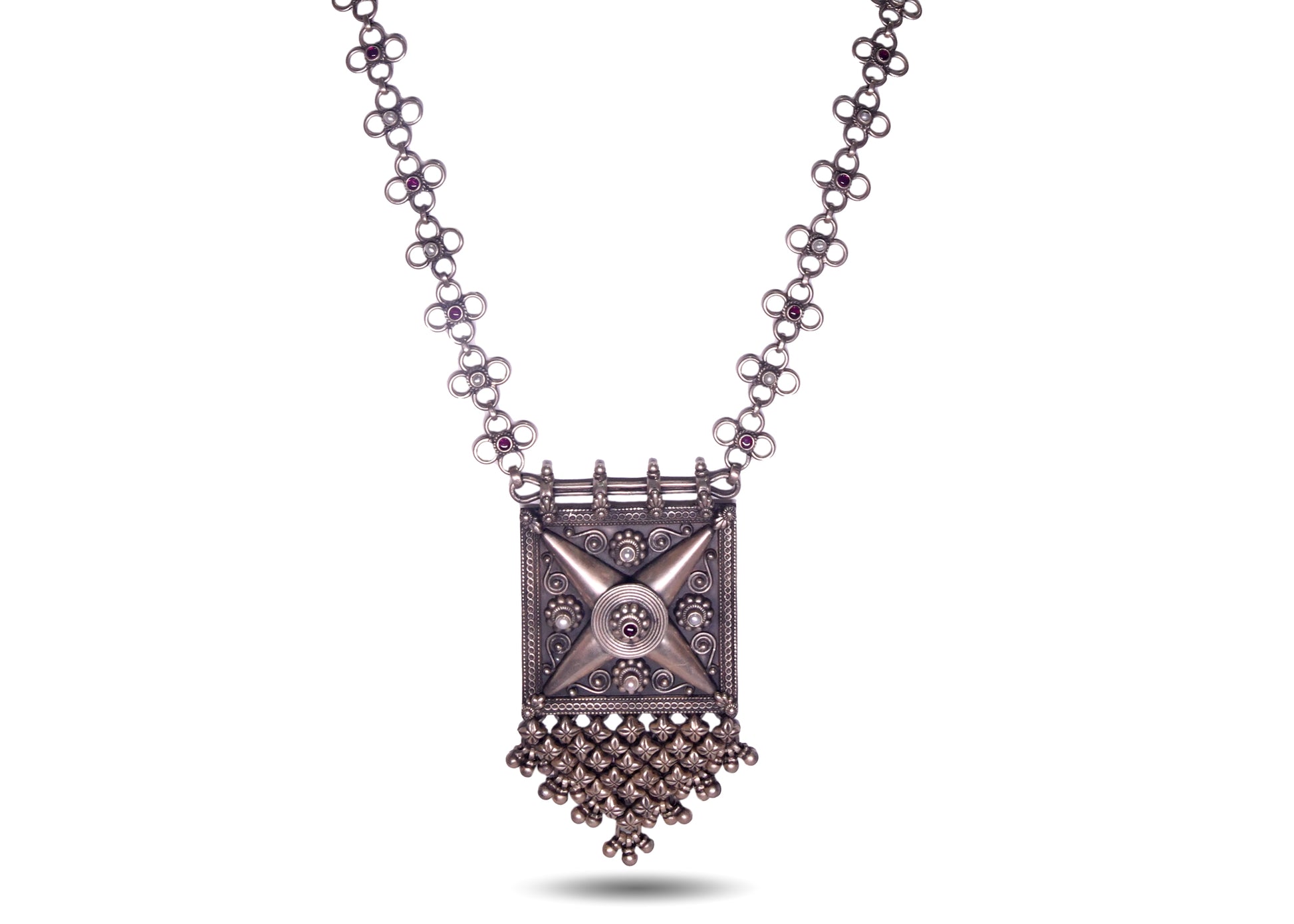925 Silver Oxidized Look Long Necklace image 0