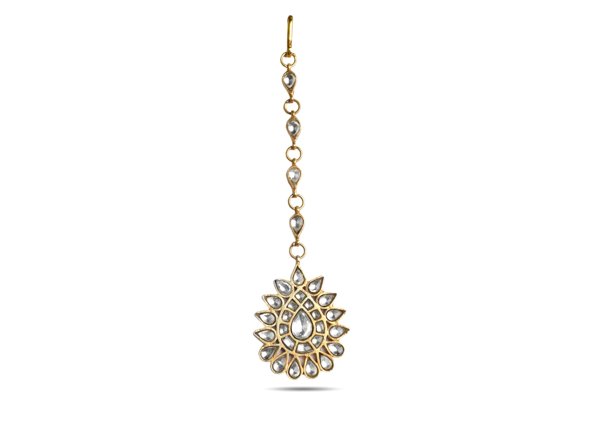 925 Silver Gold Plated Maang Tikka image 0