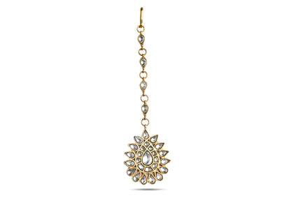 925 Silver Gold Plated Maang Tikka image 0