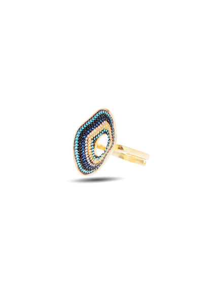 925 Silver Modern Evil Eye Ring image 1