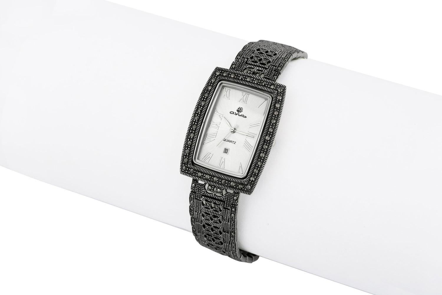 Silver 925  with Marcasite Watch Classic Rectangle image 0