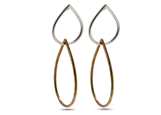 925 Silver Teardrop Duo Earrings image 0