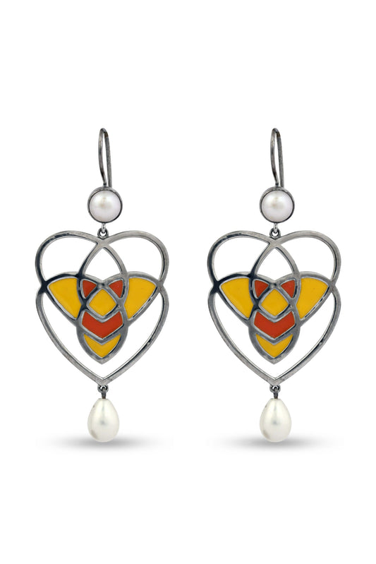 Heart Shape Drop Silver Earring image 0