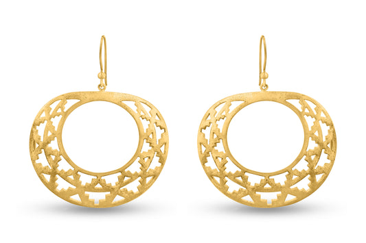 Ornamental Round Hoop Drop Earrings image 0