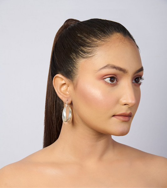 Thick Sterling Silver Hoop Earrings