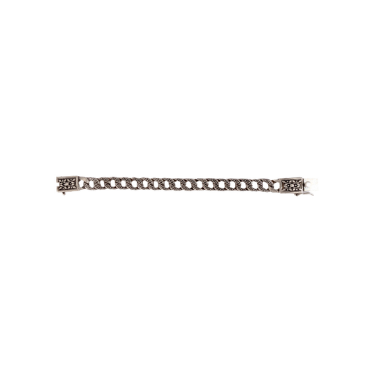 Antique-Finish Sterling Silver Curb Link Bracelet