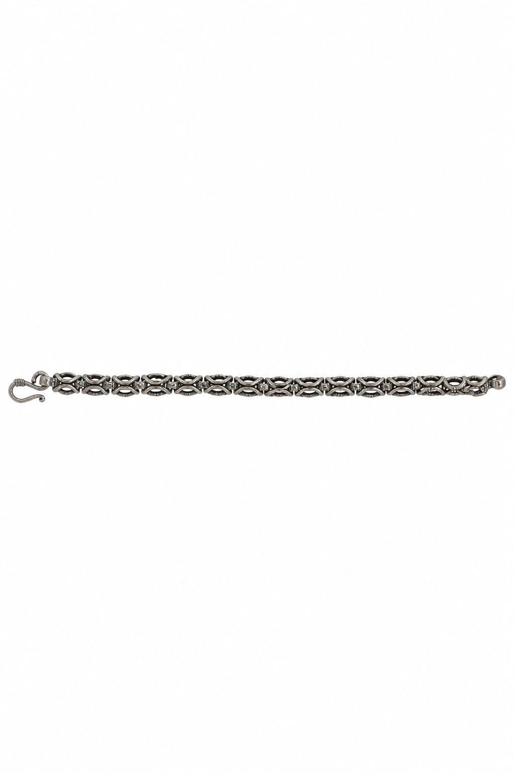 925 Silver Men's Byzantine Link Chain Bracelet