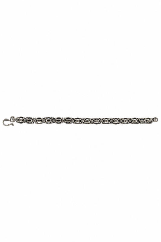 925 Silver Men's Byzantine Link Chain Bracelet