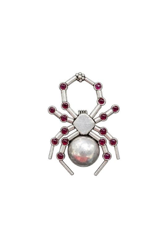 925 Silver Gem-Studded Arachnid Statement Brooch