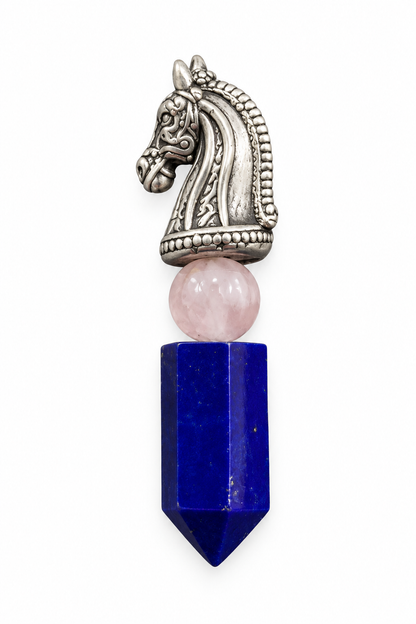 925 Silver Regal Horse Head Lapis Brooch