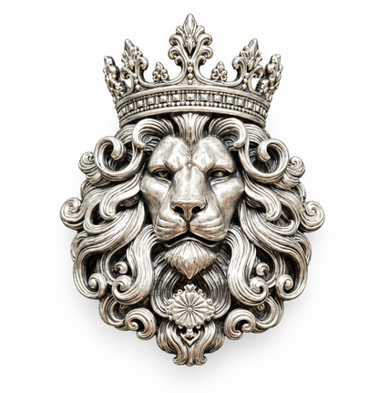 925 Silver Crowned Imperial Lion Brooch
