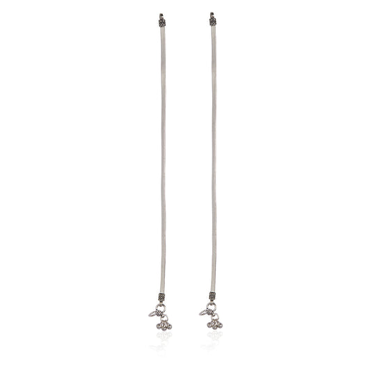 Sleek Silver Beaded Accent Anklet