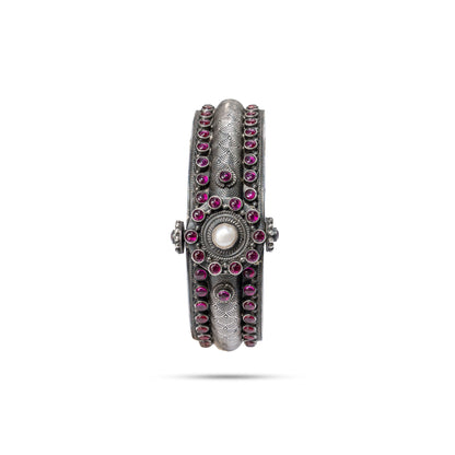 925 Silver Ruby Pearl Kada