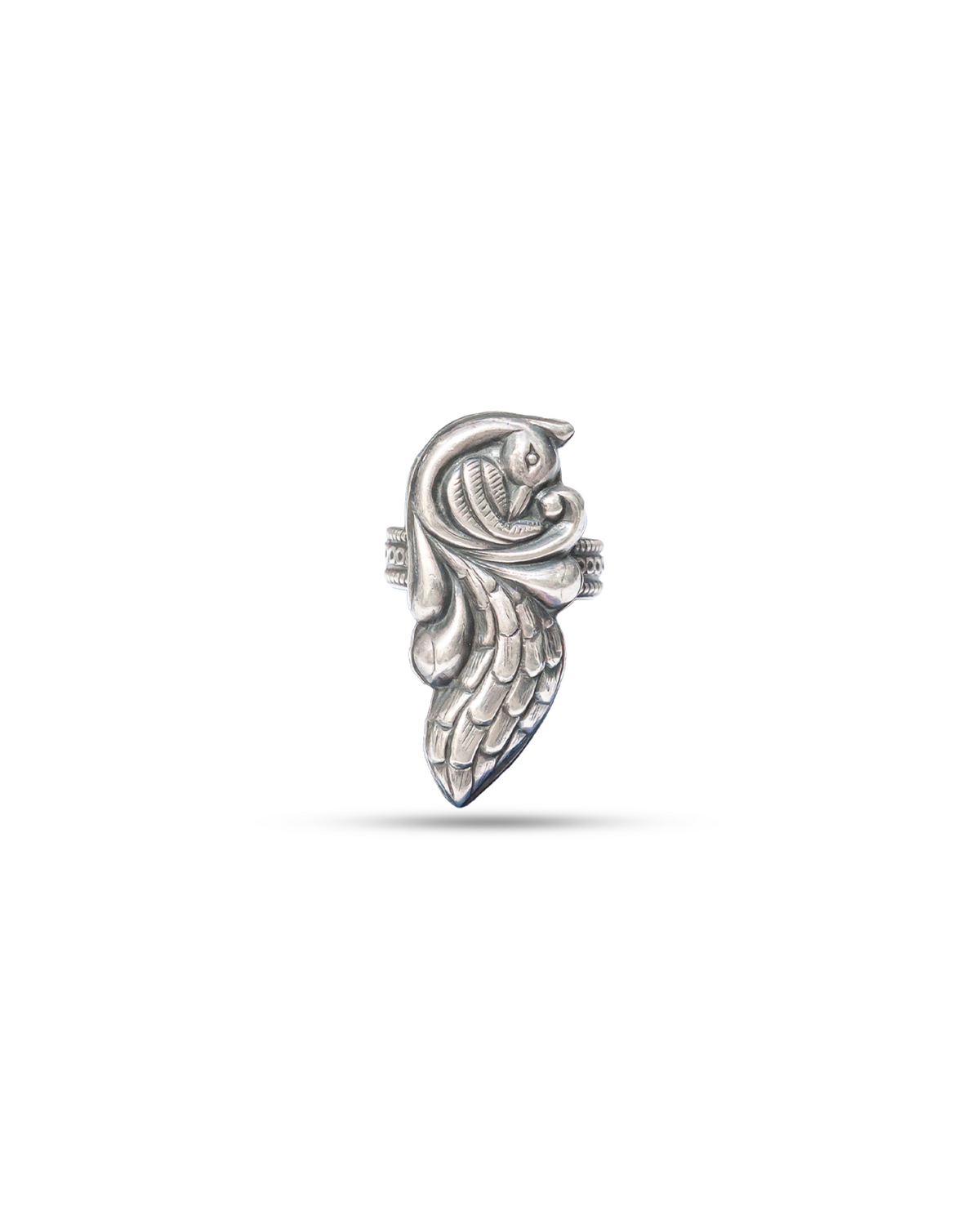 925 Silver Sculpted Peacock Ring
