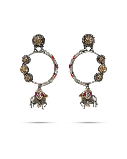 92.5 Silver Nandi Hoop Earrings