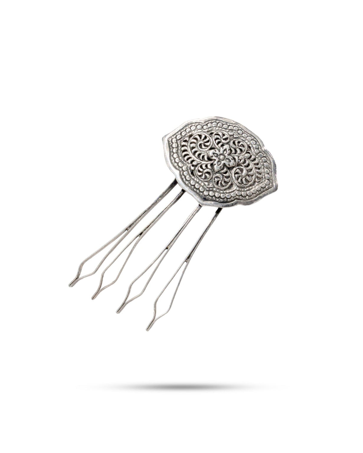 92.5 Silver Filigree Floral Hair pin