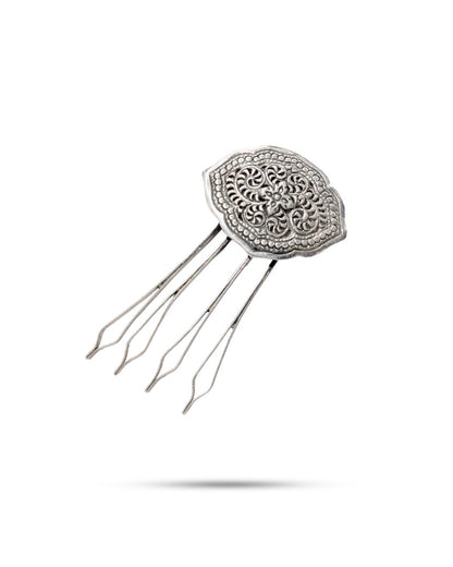 92.5 Silver Filigree Floral Hair pin