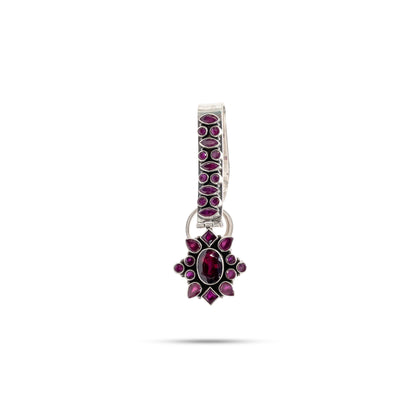 925 Silver Floral Ruby Chabi Guccha