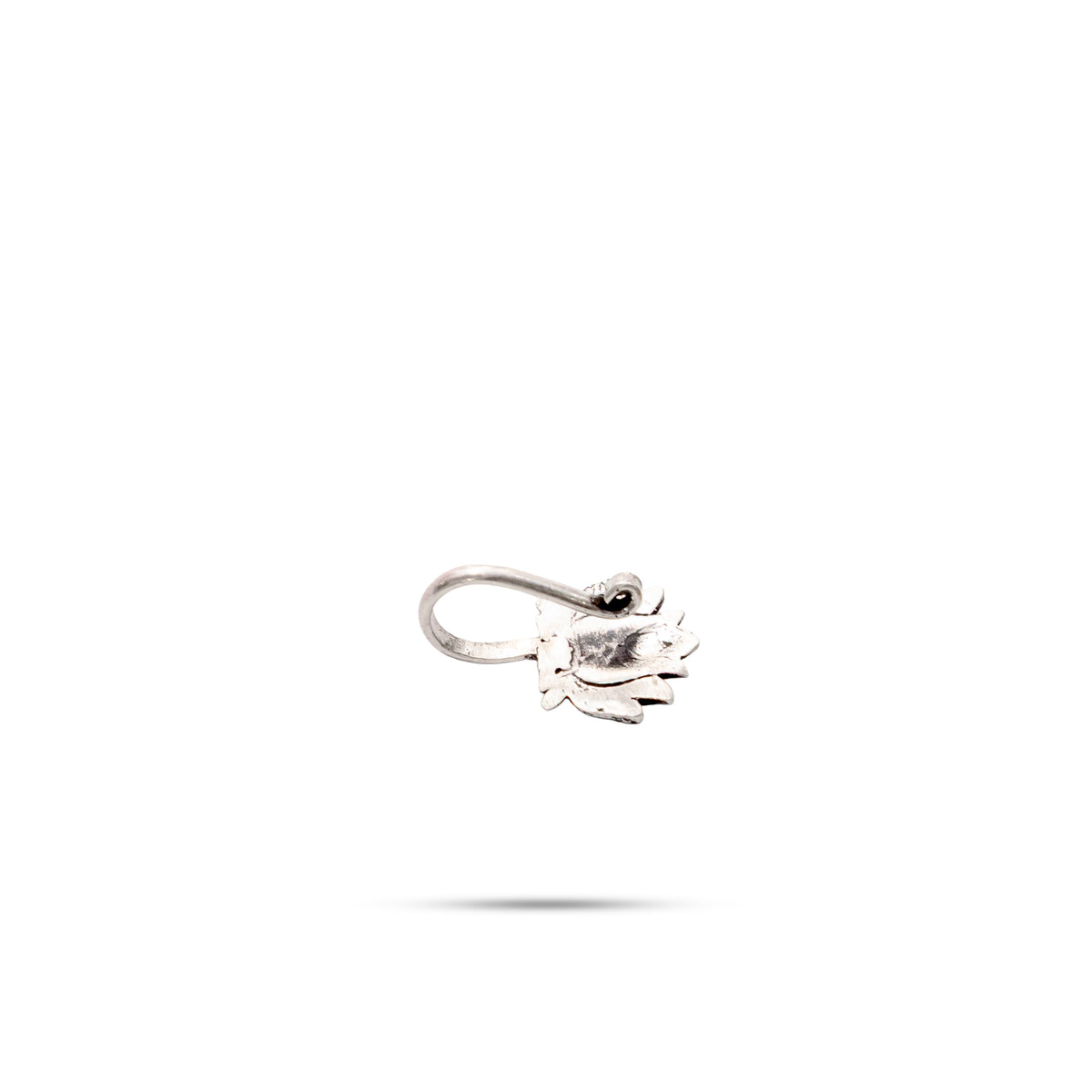 925 Silver Oxidized Lotus Clip-On Nose Pin