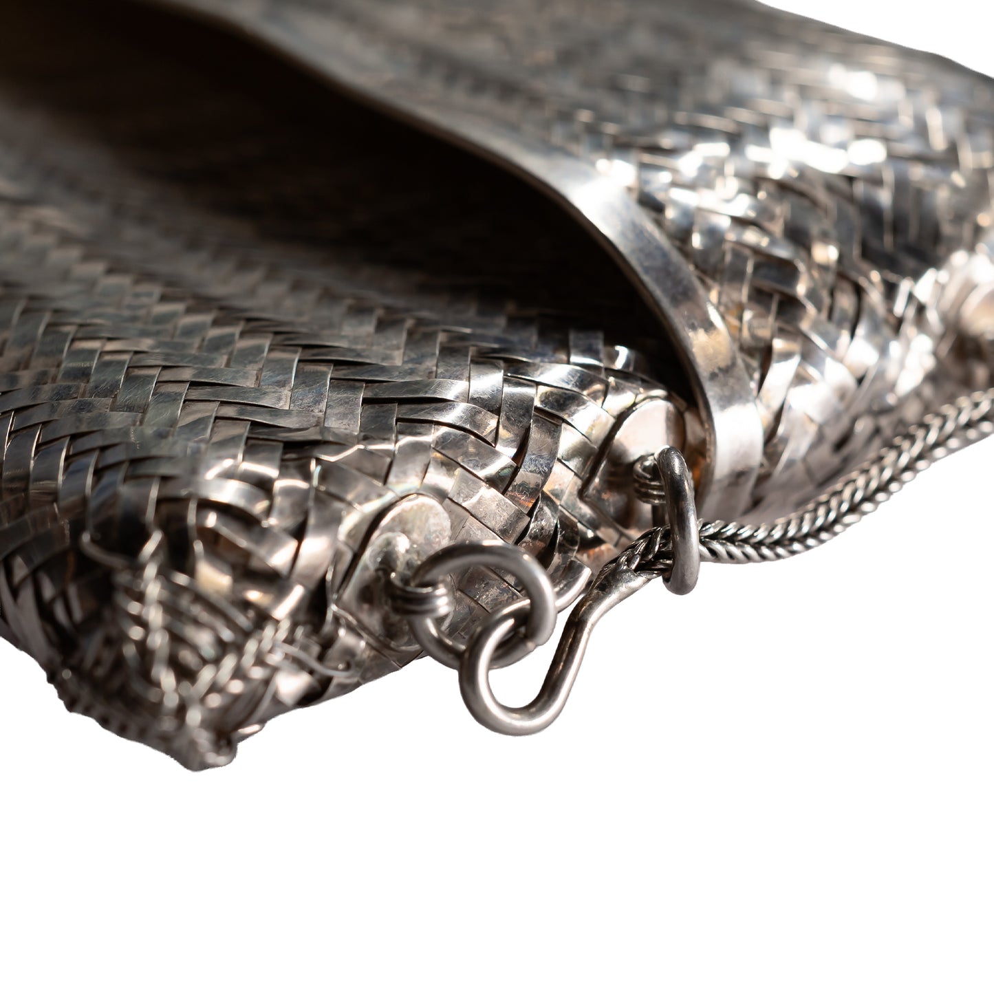 925 Sterling Silver Woven Sling Purse